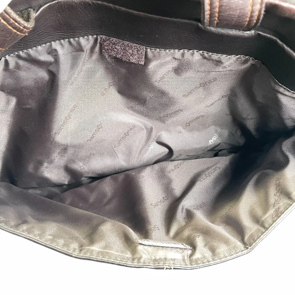 Samsonite Expandable Portfolio Briefcase Laptop Bag Brown Leather Casual